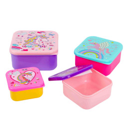 Lunch Box 4 Pcs Set - Unicorn
